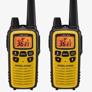 Midland LXT630VP3 36-Channel Two-Way UHF Radio, Yellow, Pair Desk Top Charger